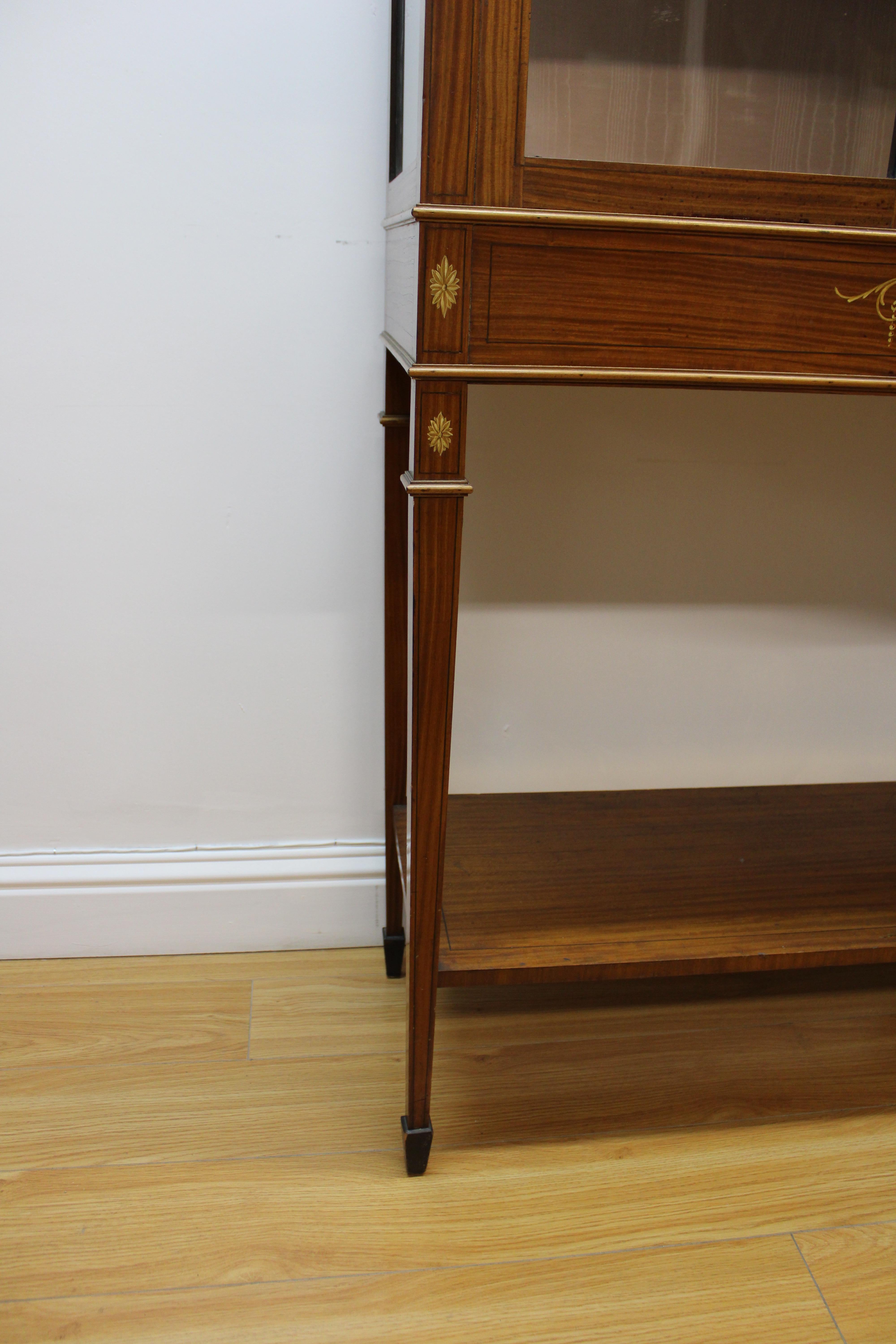 Edwardian Hand Painted Display Cabinet For Sale 5