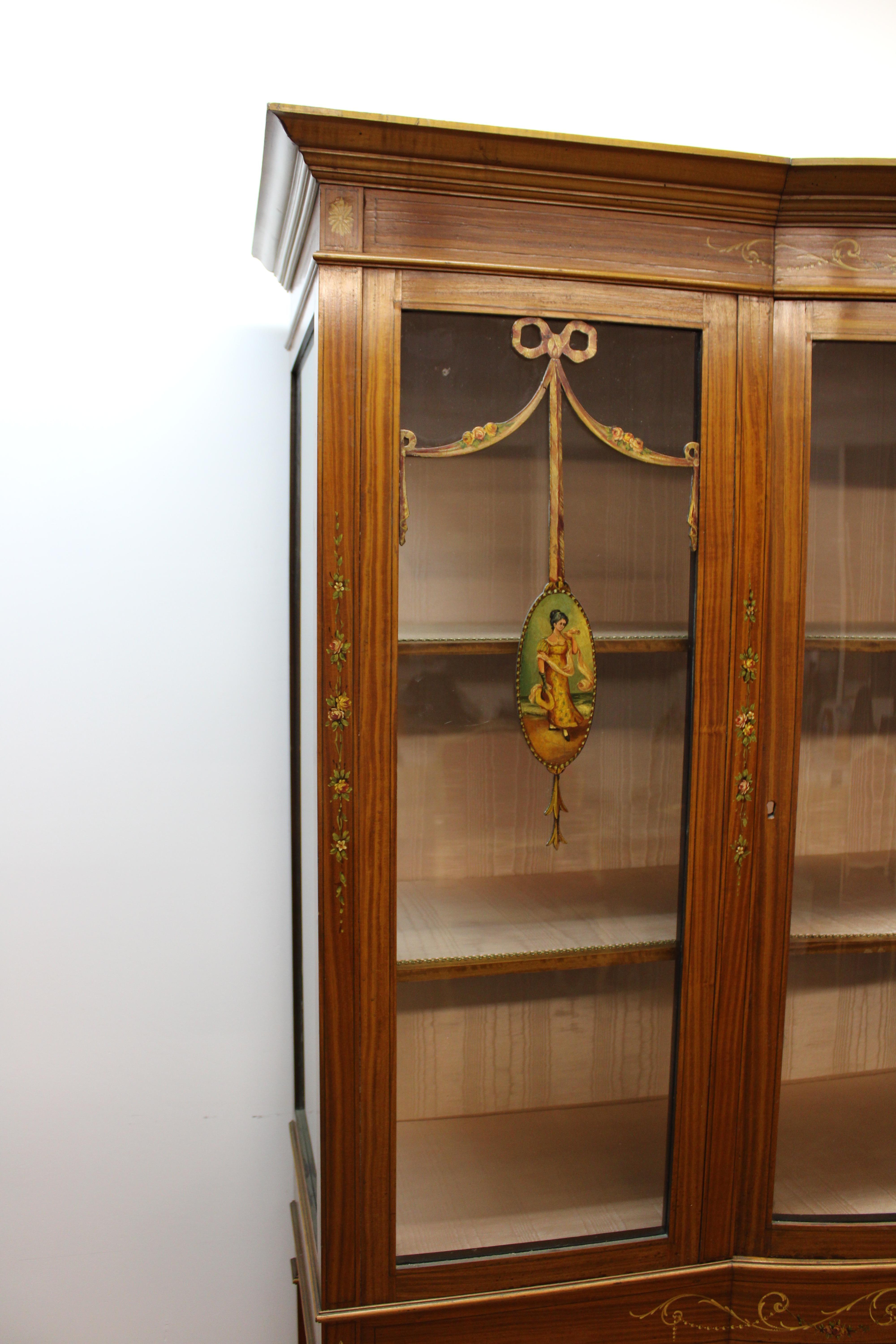 Edwardian Hand Painted Display Cabinet For Sale 5