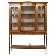 Antique Edwardian Hand Painted Display Cabinet