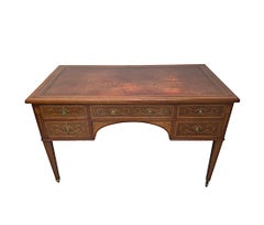 Edwardian Inlaid Leather Top Office or Writing Desk by James Shoolbred of London