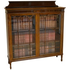 Edwardian Inlaid Mahogany Antique Bookcase