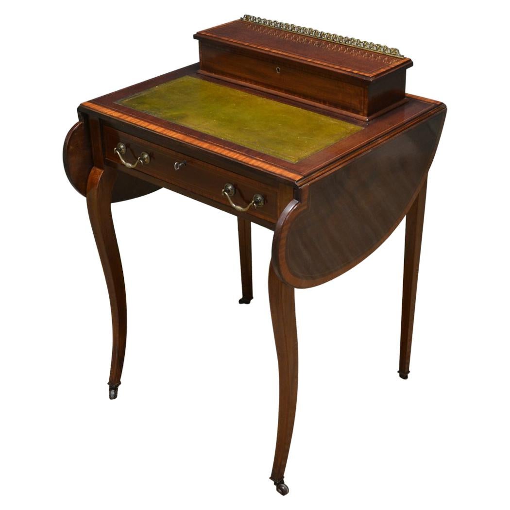 Edwardian Inlaid Mahogany Antique Writing Table