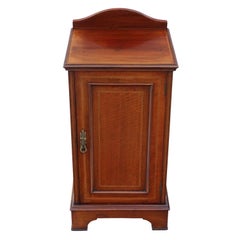 Edwardian Inlaid Mahogany Bedside Table Cupboard Cabinet