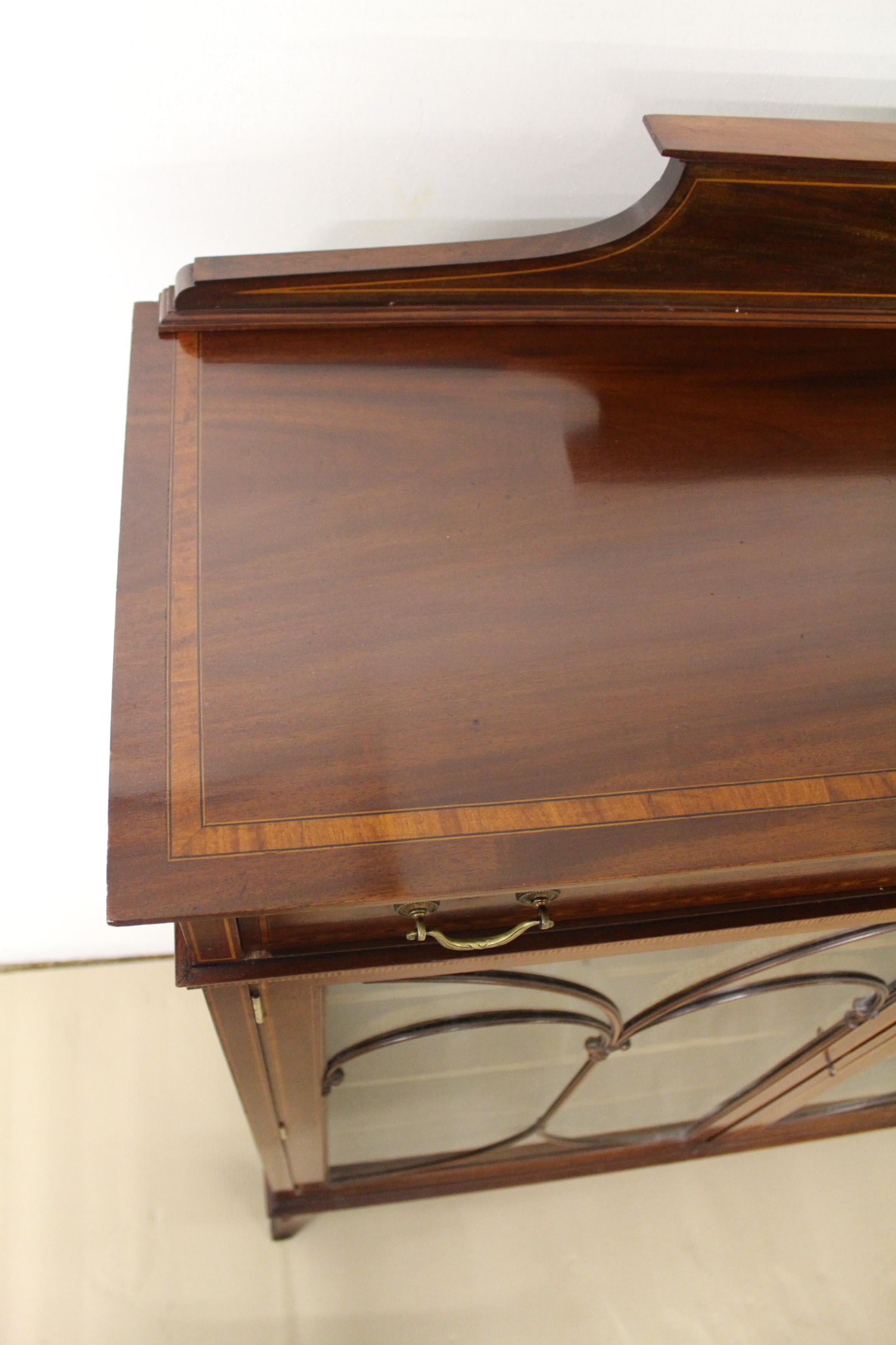 English Edwardian Inlaid Mahogany Bookcase by Maple and Co For Sale