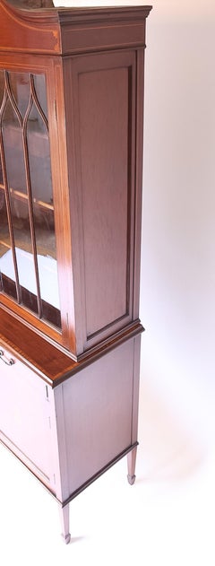Edwardian Inlaid Mahogany Cabinet / Bookcase Maple & Co