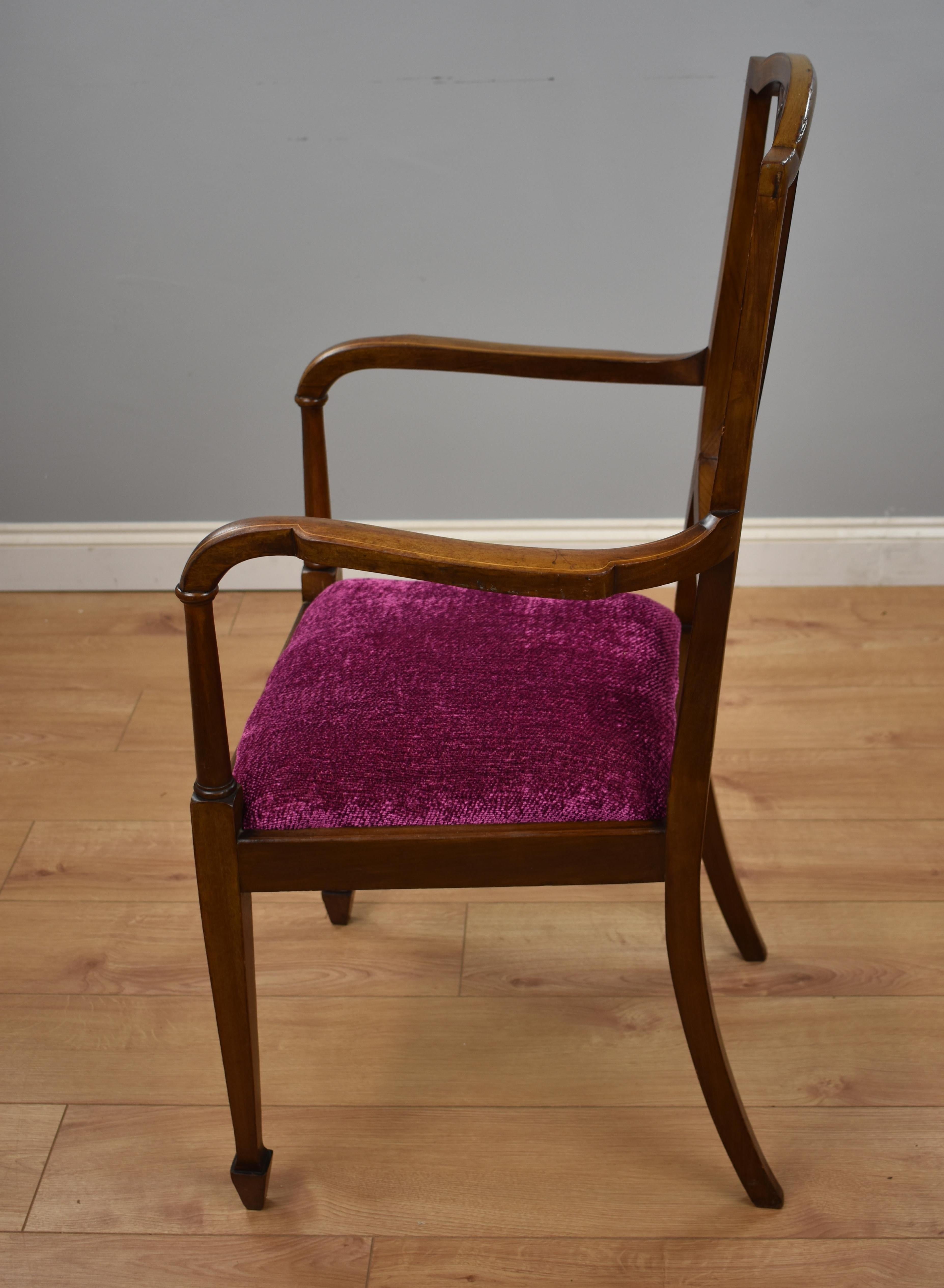 Edwardian Inlaid Mahogany Chair 1