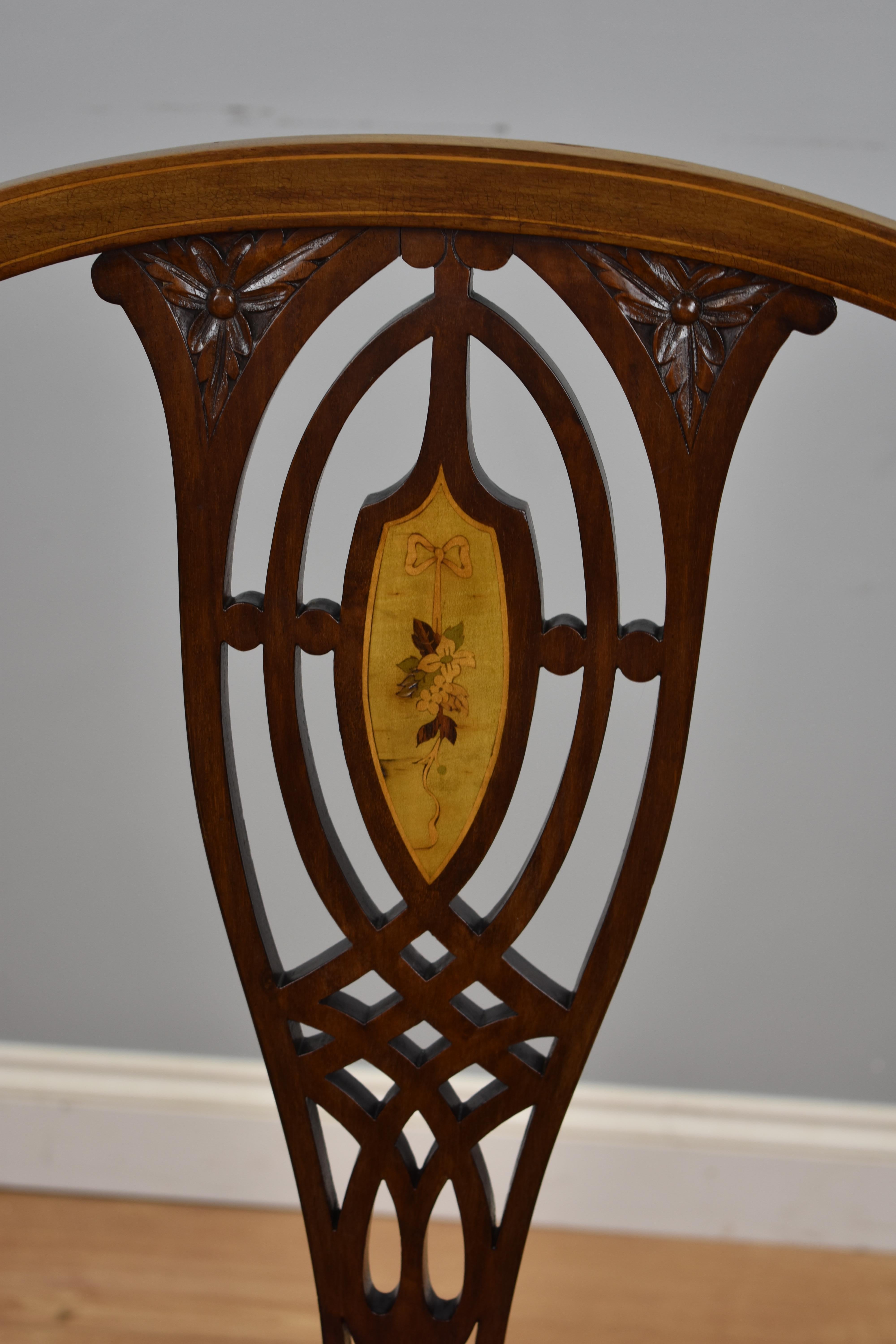 Edwardian Inlaid Mahogany Chair 2