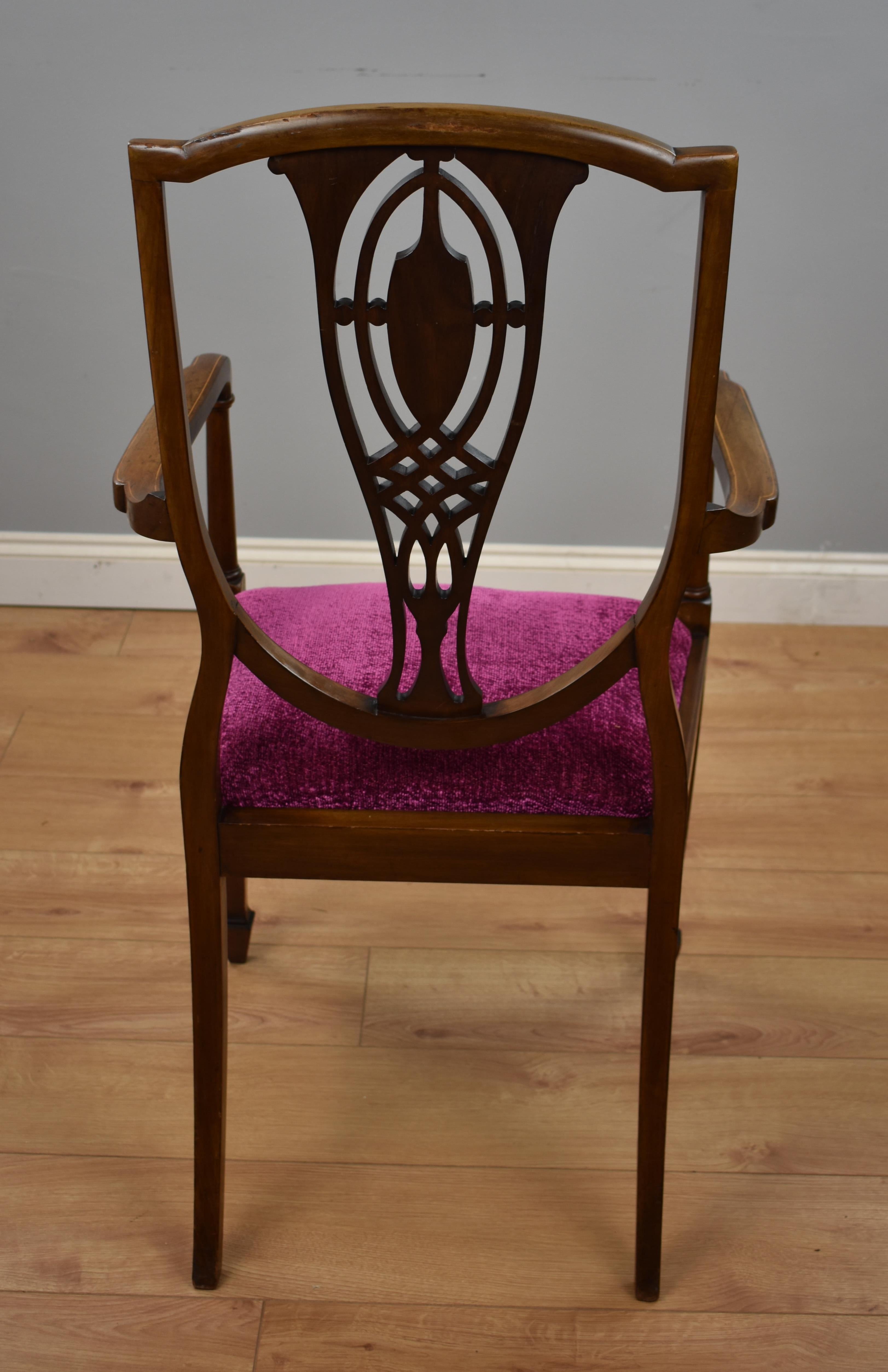 Edwardian Inlaid Mahogany Chair 4