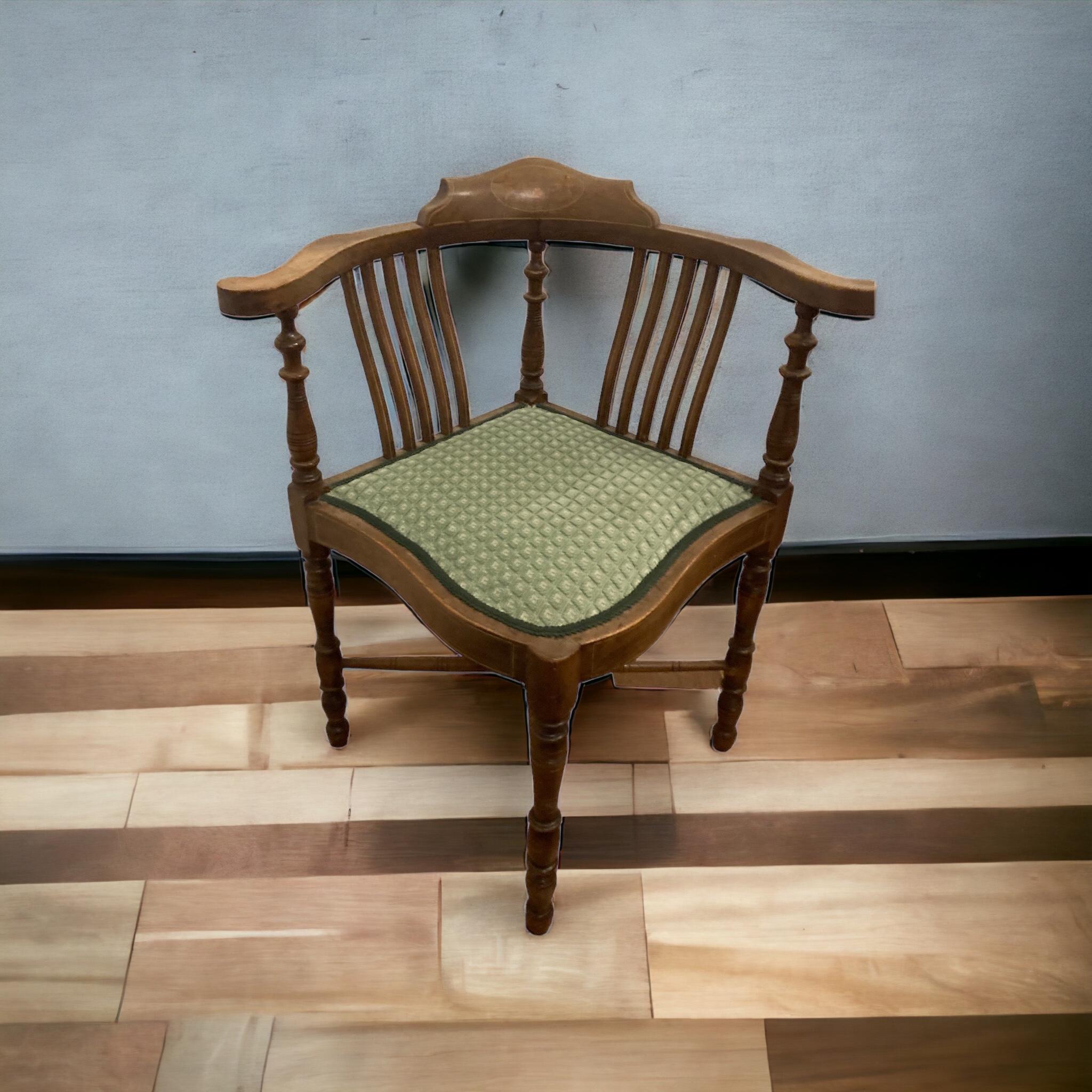 Edwardian Inlaid Mahogany Corner Chair 5