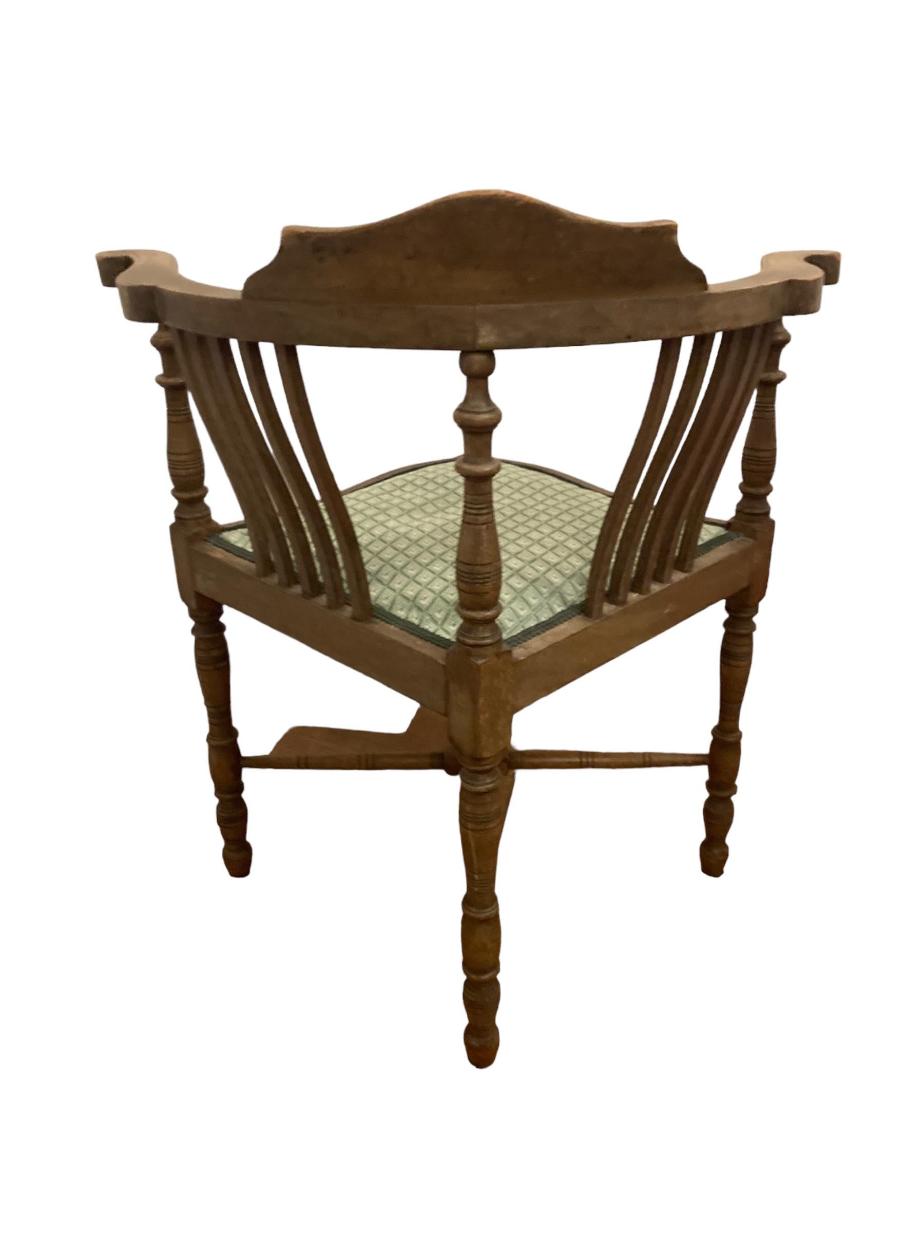 British Edwardian Inlaid Mahogany Corner Chair