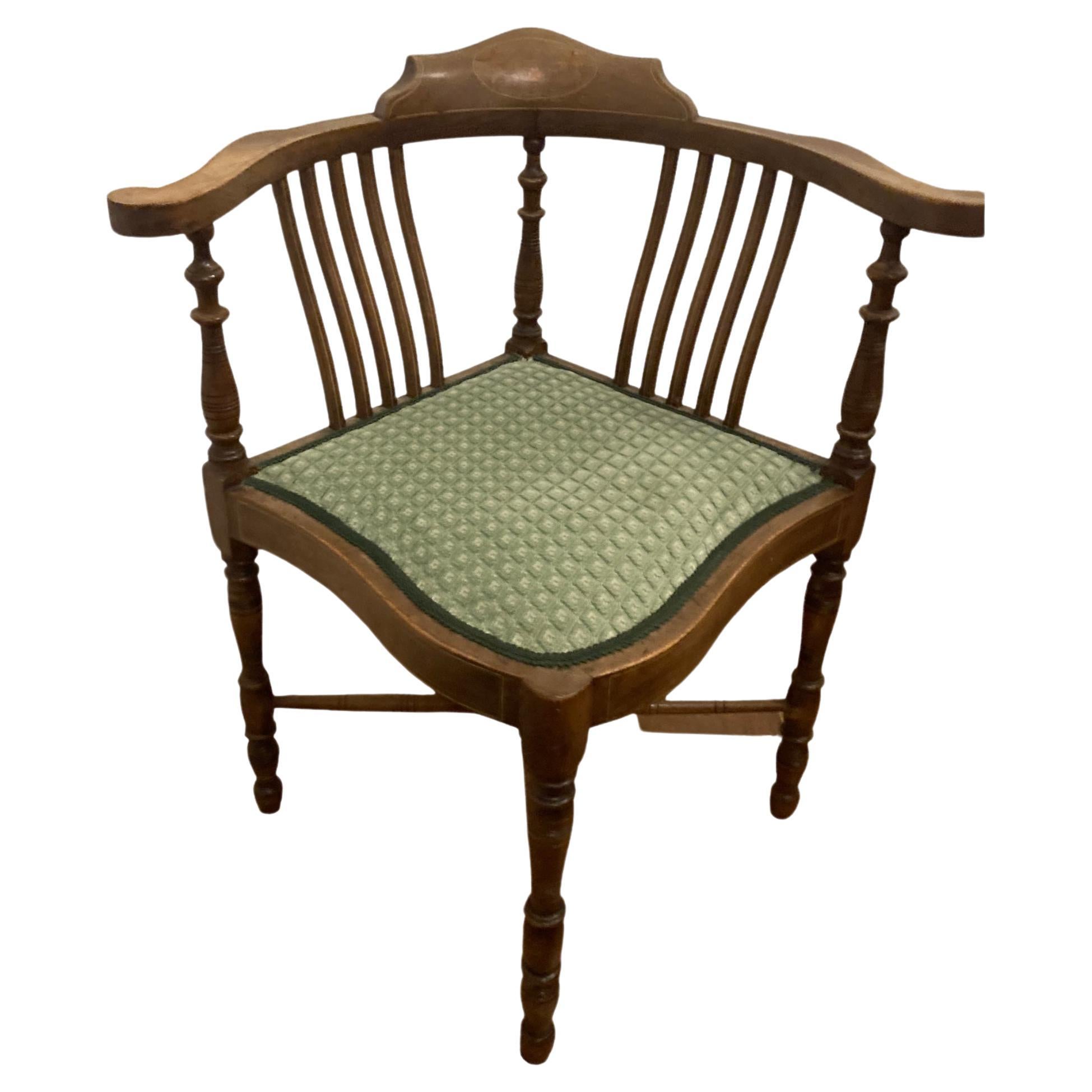 Edwardian Inlaid Mahogany Corner Chair