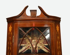 Edwardian Inlaid Mahogany Corner Display Cabinet 1910