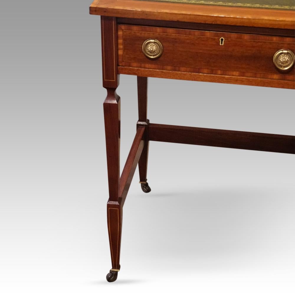 Edwardian inlaid mahogany desk For Sale 1