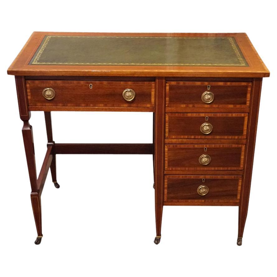 Edwardian inlaid mahogany desk For Sale