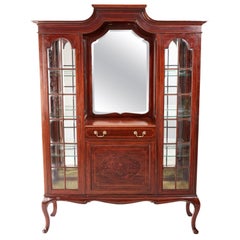 Antique Edwardian Inlaid Mahogany Display Cabinet by Maple & Co.