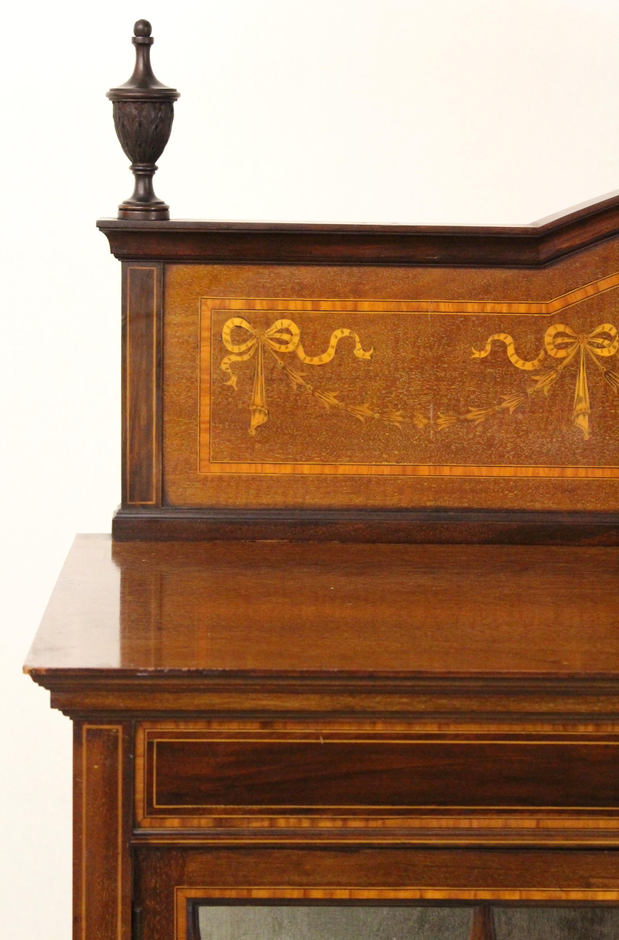 Edwardian Inlaid Mahogany Display Cabinet For Sale 7