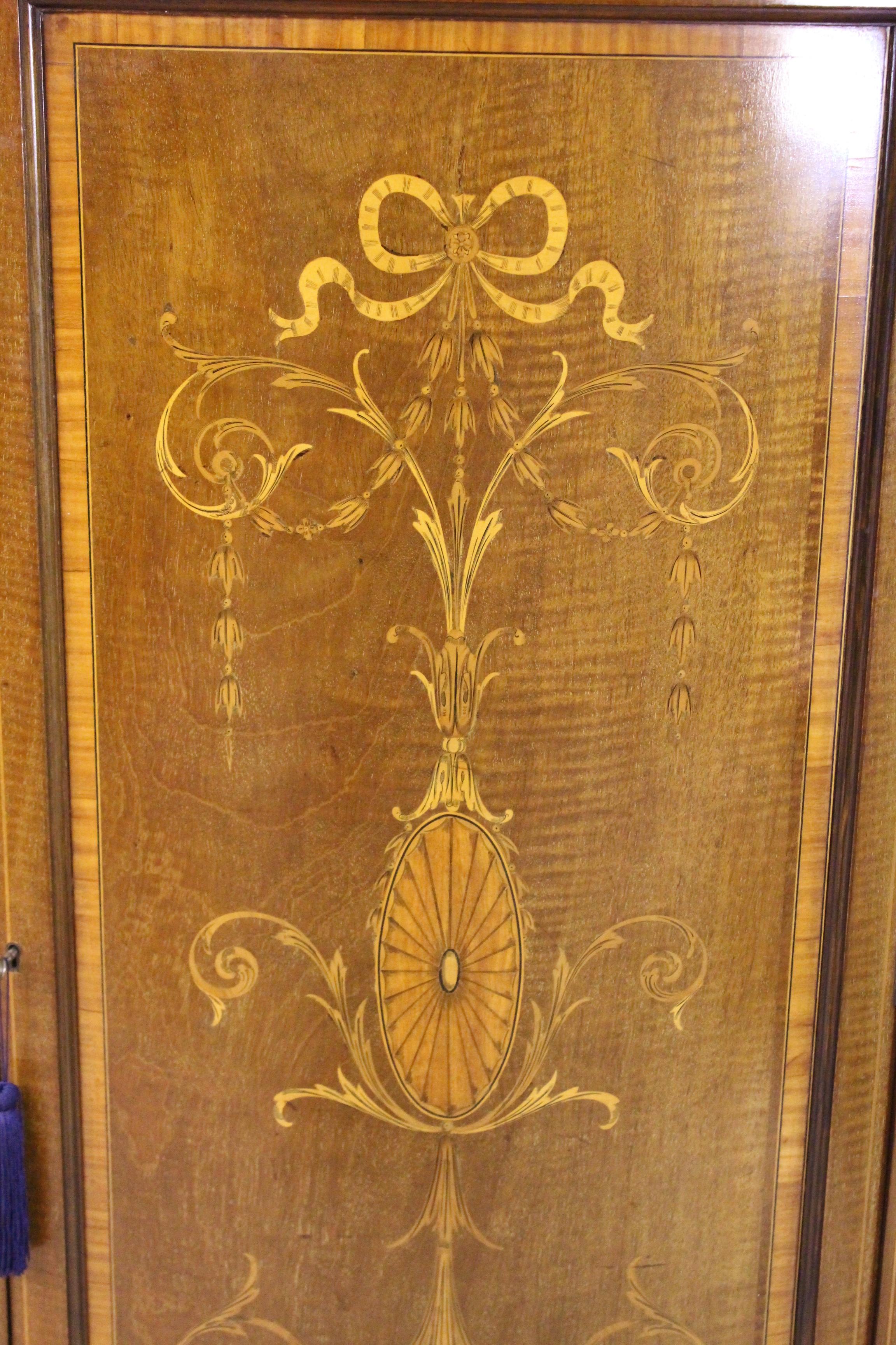 Inlay Edwardian Inlaid Mahogany Display Cabinet For Sale