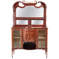 Edwardian Inlaid Mahogany Display Cabinet