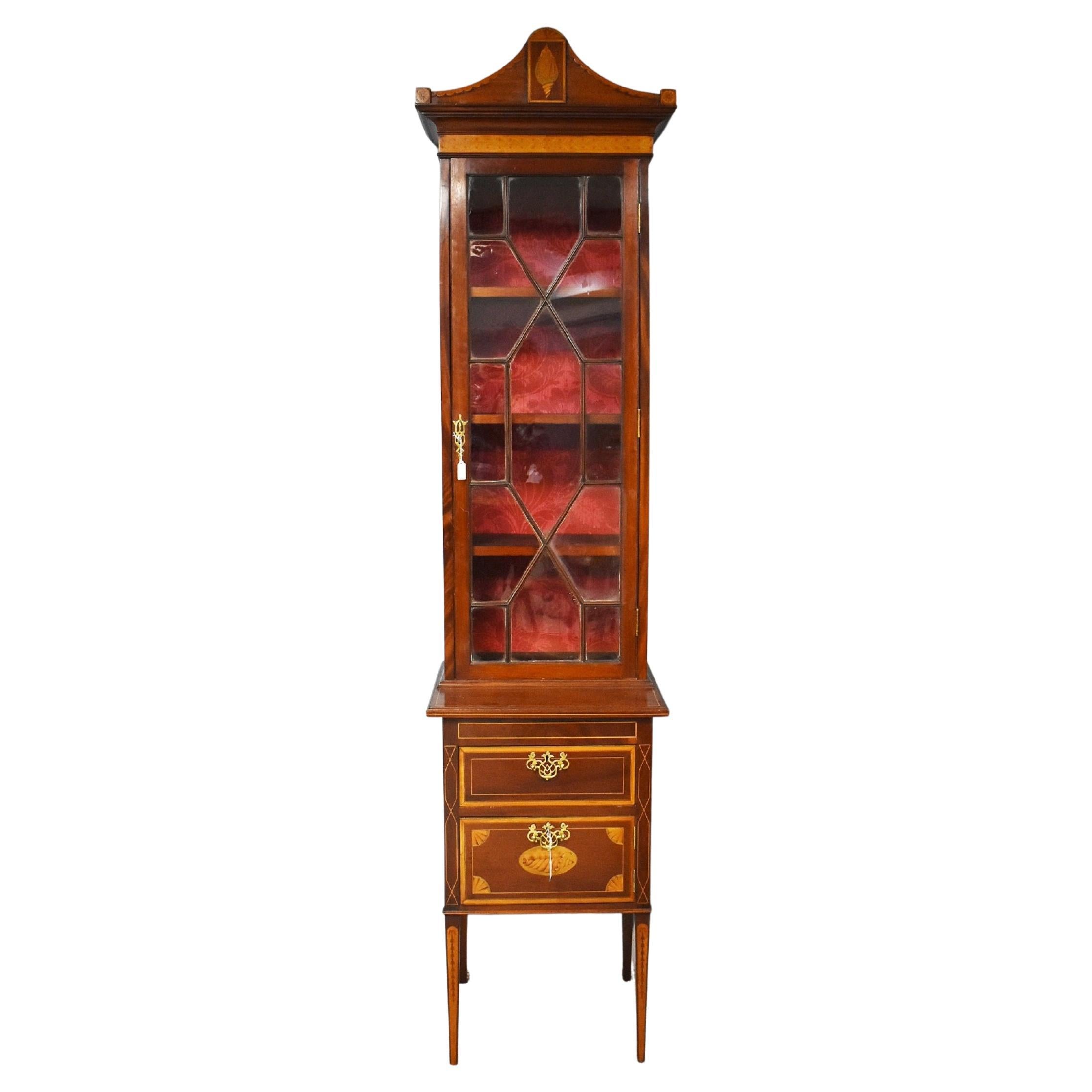 Edwardian Inlaid Mahogany Display Cabinet