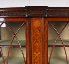 Edwardian Inlaid Mahogany Display Cabinet Glazed Doors Sheraton Revival