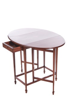 Edwardian Inlaid Mahogany Drop-Leaf Table