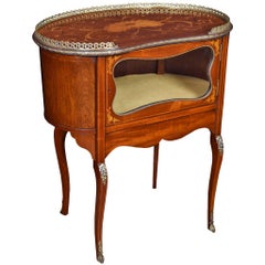 Edwardian Inlaid Mahogany Kidney Shaped Cabinet