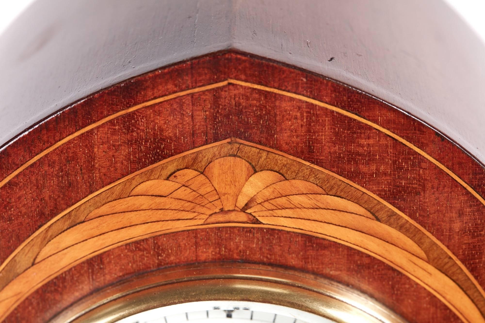 Edwardian Inlaid Mahogany Mantel Clock 1