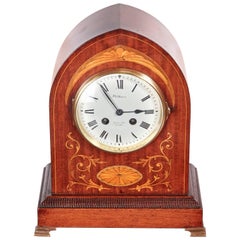 Edwardian Inlaid Mahogany Mantel Clock