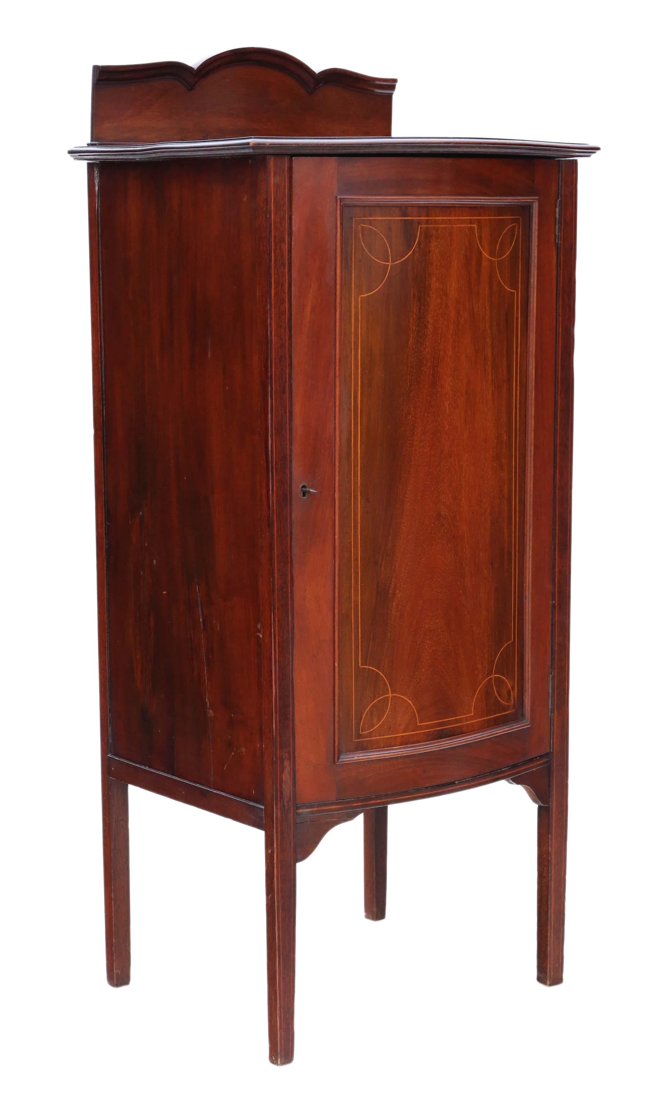 Edwardian Inlaid Mahogany Music Cabinet Cupboard, circa 1910 In Good Condition In Wisbech, Cambridgeshire