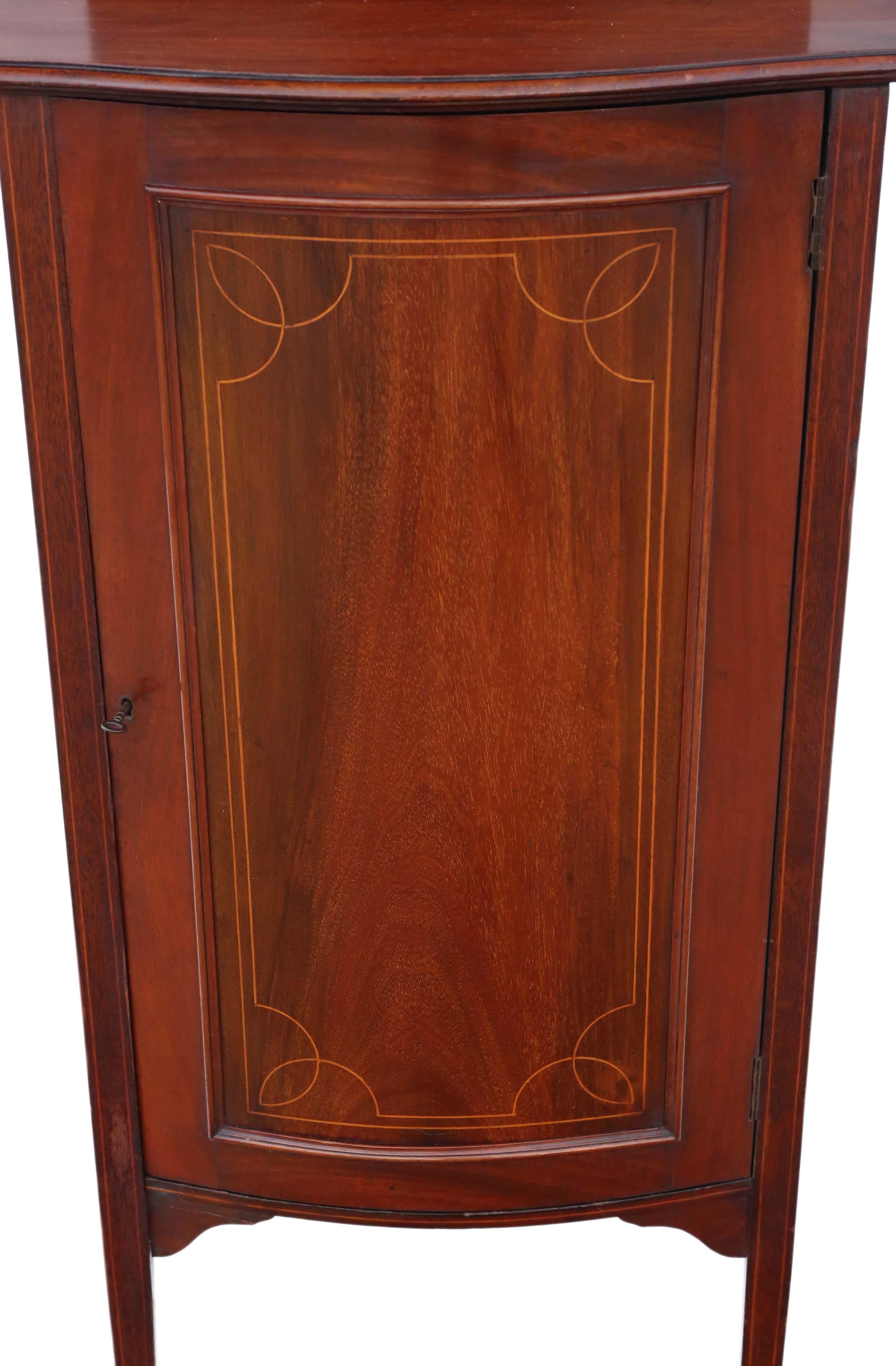 Early 20th Century Edwardian Inlaid Mahogany Music Cabinet Cupboard, circa 1910