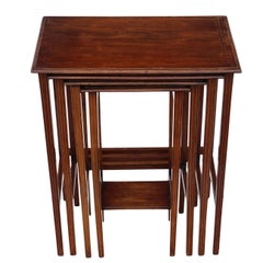 Edwardian Inlaid Mahogany Nest of 4 Side Tables Antique Edwardian Inlaid Mahogany Nest of 4 Side Tables