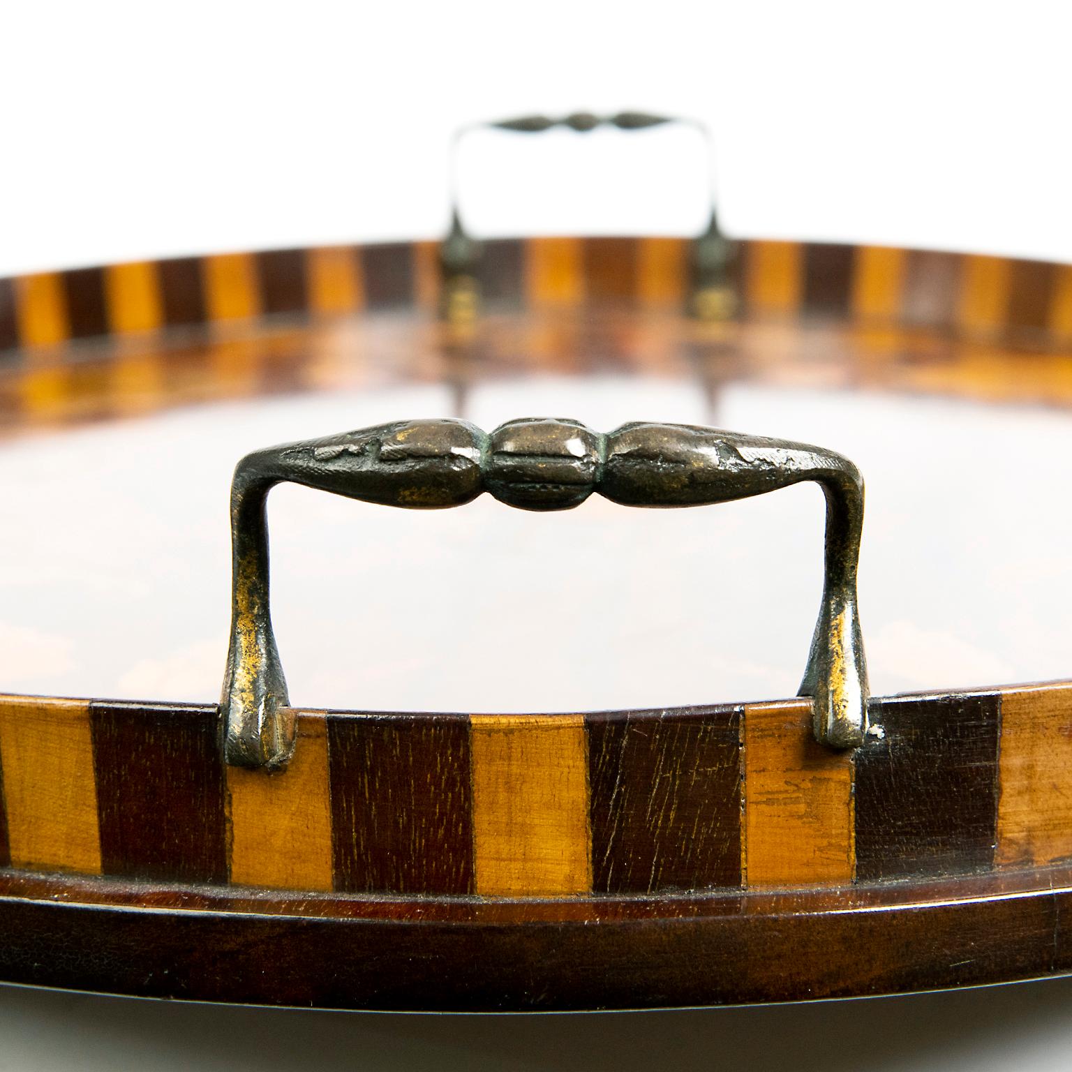 Edwardian Inlaid Mahogany Oval Tray, England 2