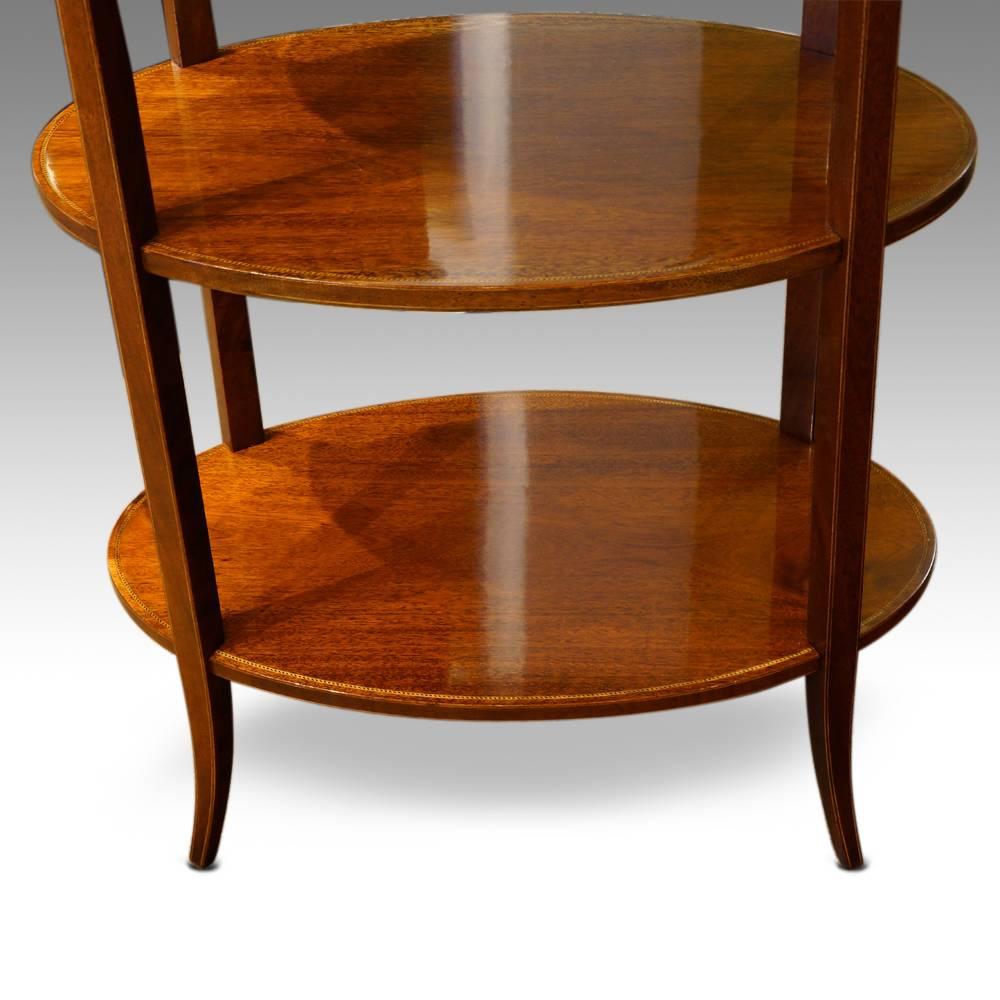 Early 20th Century Edwardian Inlaid Mahogany Oval Tray Table