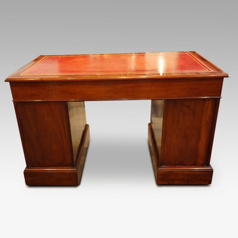 Edwardian Inlaid Mahogany Pedestal Desk 5