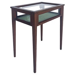 Edwardian Inlaid Mahogany Vitrine Display Table, Adams Style 