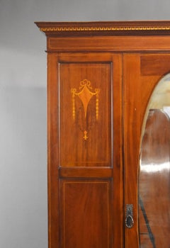 Edwardian Inlaid Mahogany Wardrobe