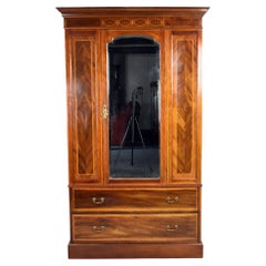 Edwardian Inlaid Mahogany Wardrobe