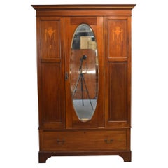 Edwardian Inlaid Mahogany Wardrobe