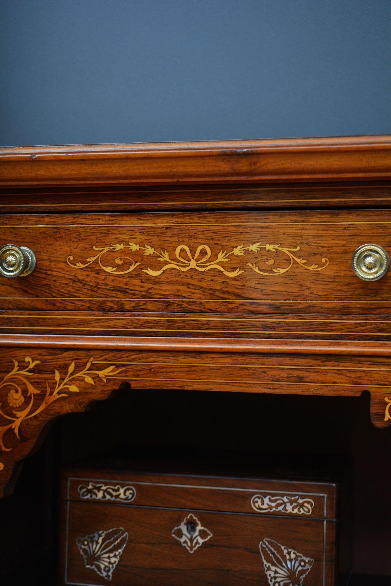 Edwardian Inlaid Open Bookcase in Rosewood For Sale 5