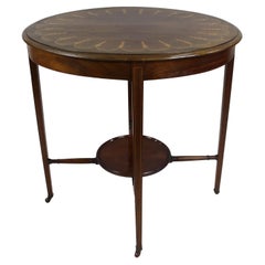 Edwardian Intarsien Oval Beistelltisch