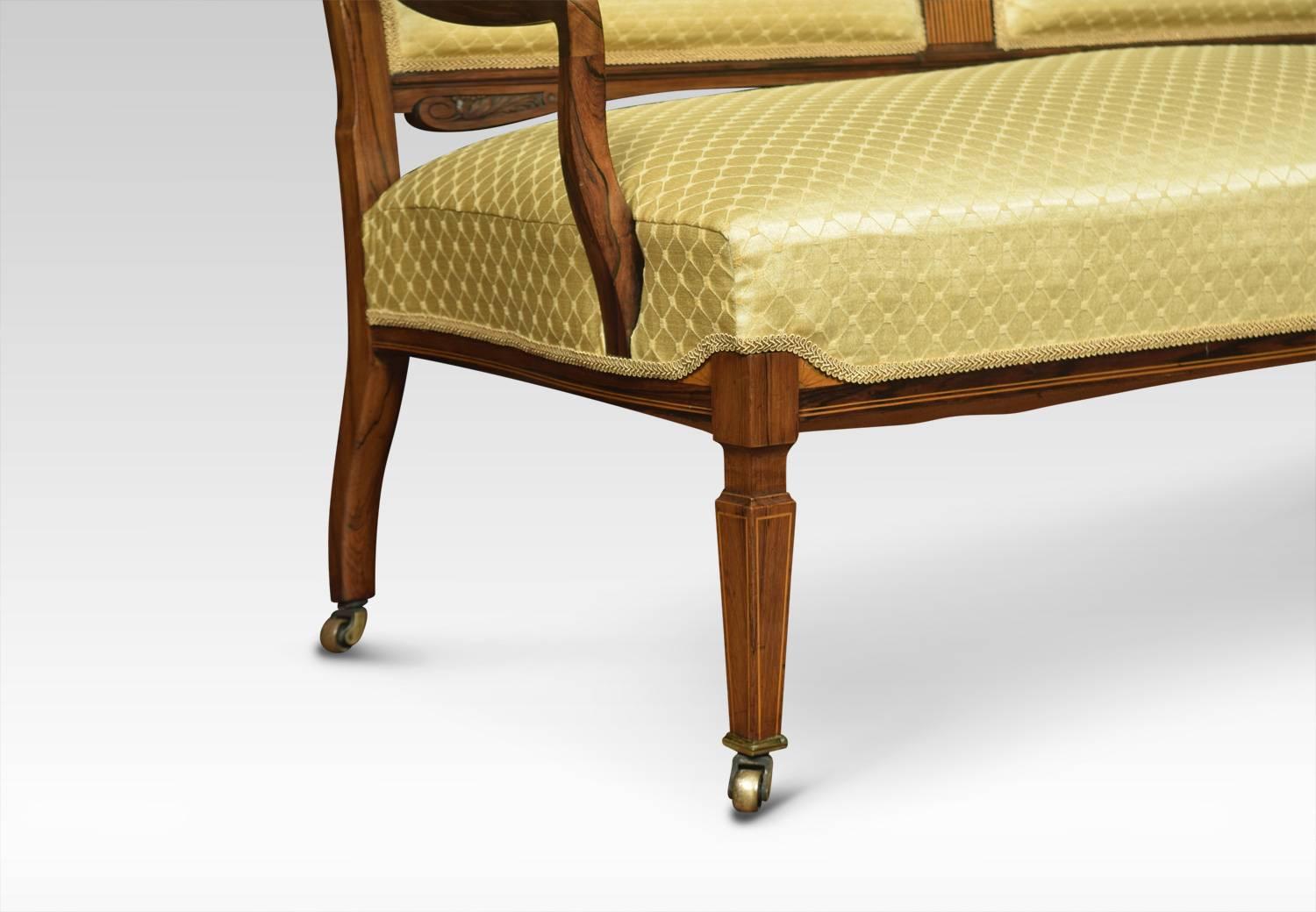 Great Britain (UK) Edwardian Inlaid Rosewood Two-Seat Settee