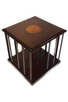 Edwardian inlaid Small Revolving Bookcase