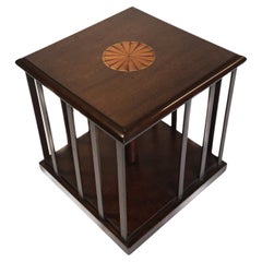 Edwardian inlaid Small Revolving Bookcase