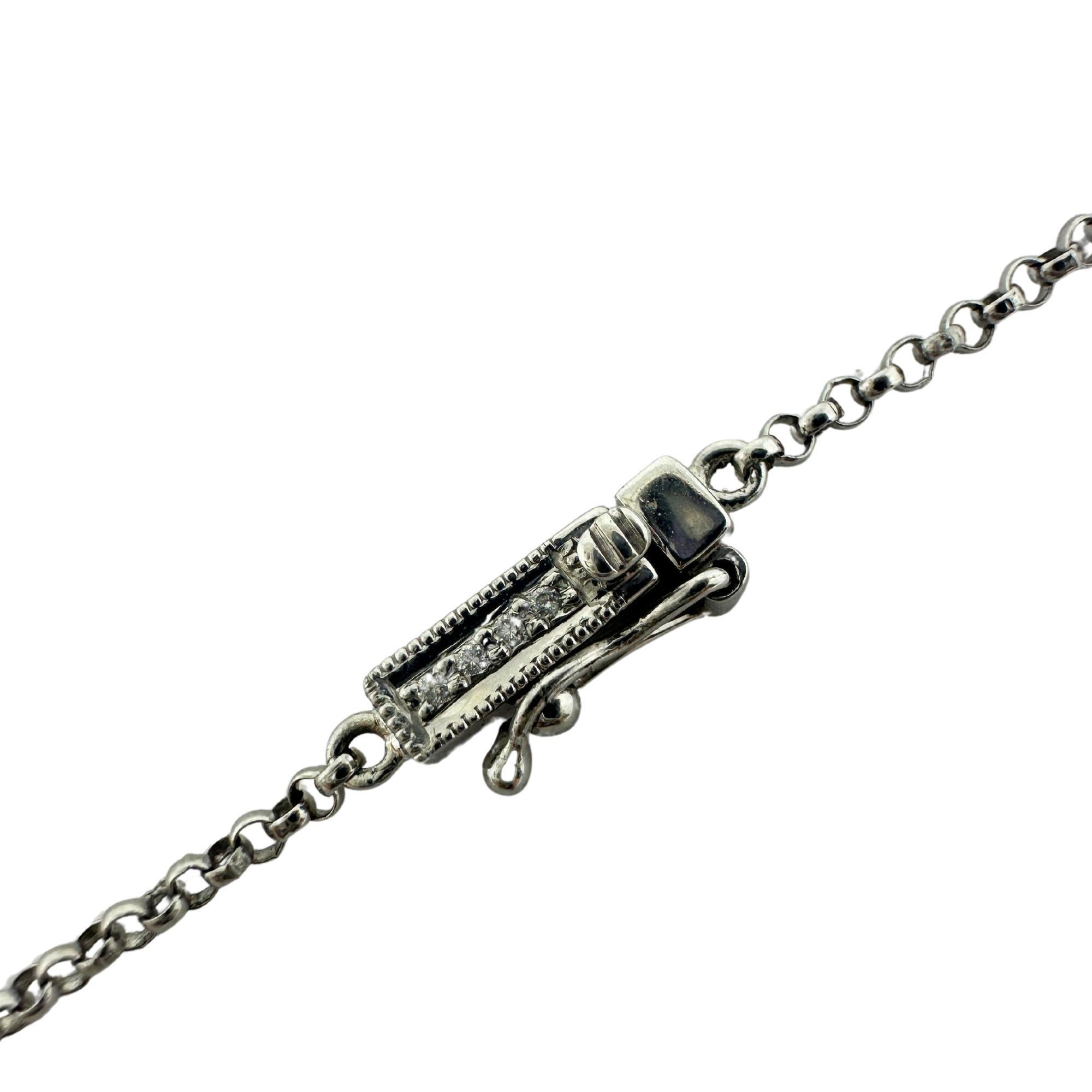 Collana con ciondolo in filigrana di diamanti e perle in oro bianco 18k di ispirazione edoardiana in vendita 1