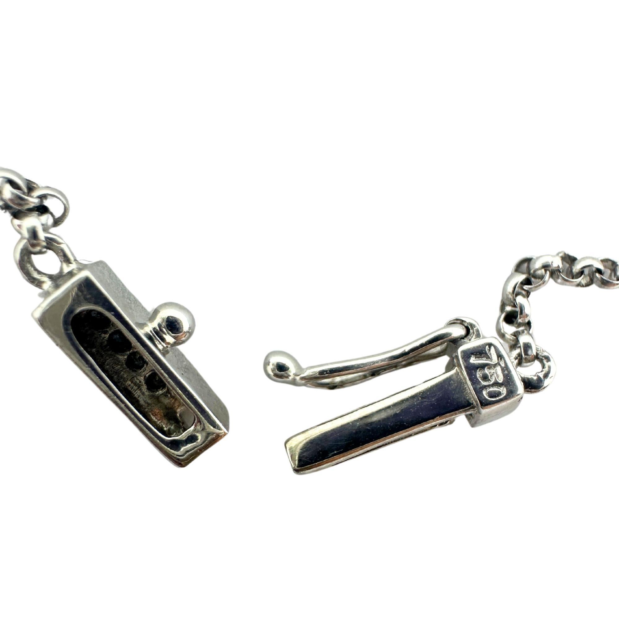 Collana con ciondolo in filigrana di diamanti e perle in oro bianco 18k di ispirazione edoardiana in vendita 3