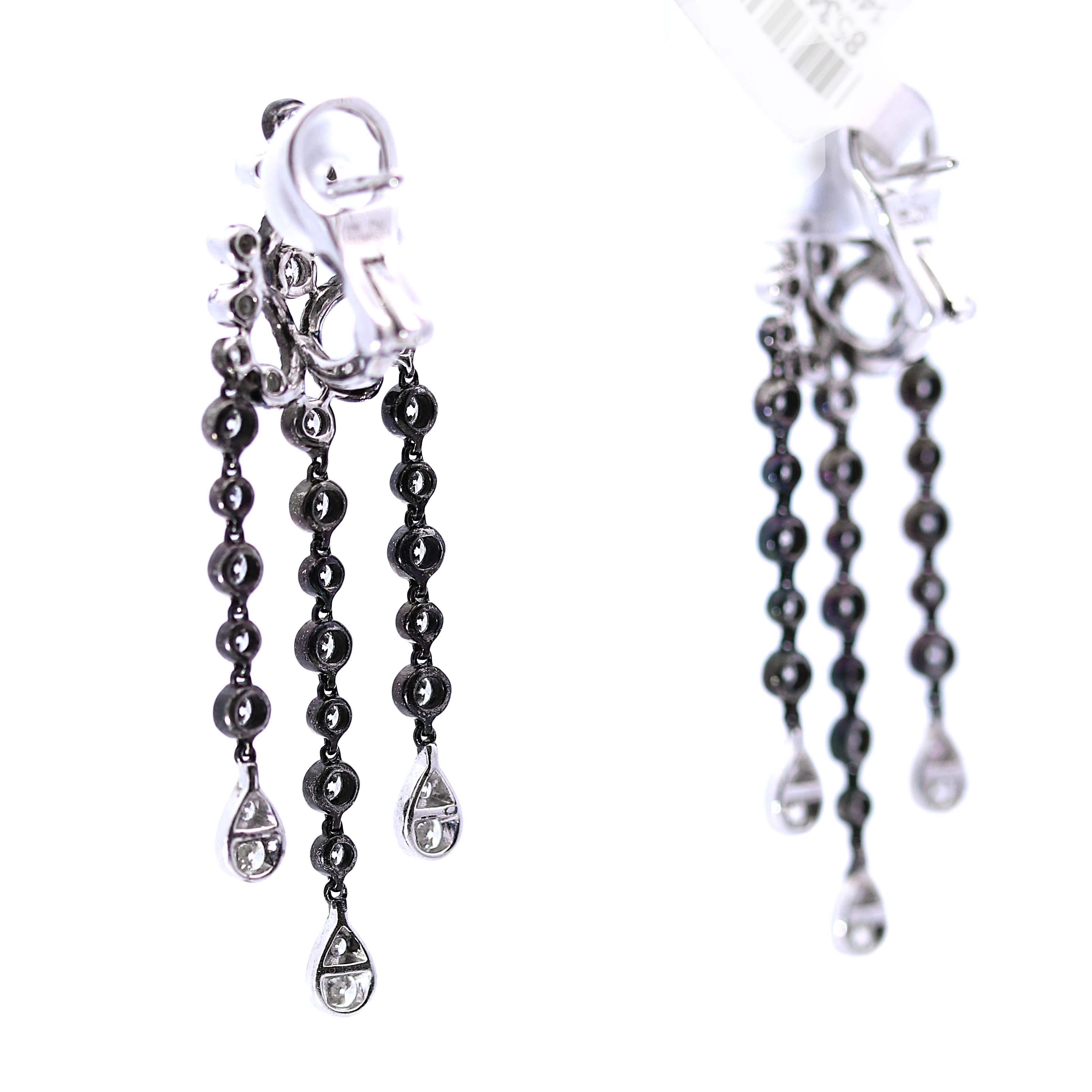 Belle Époque Diamond Chandelier Earrings For Sale 1