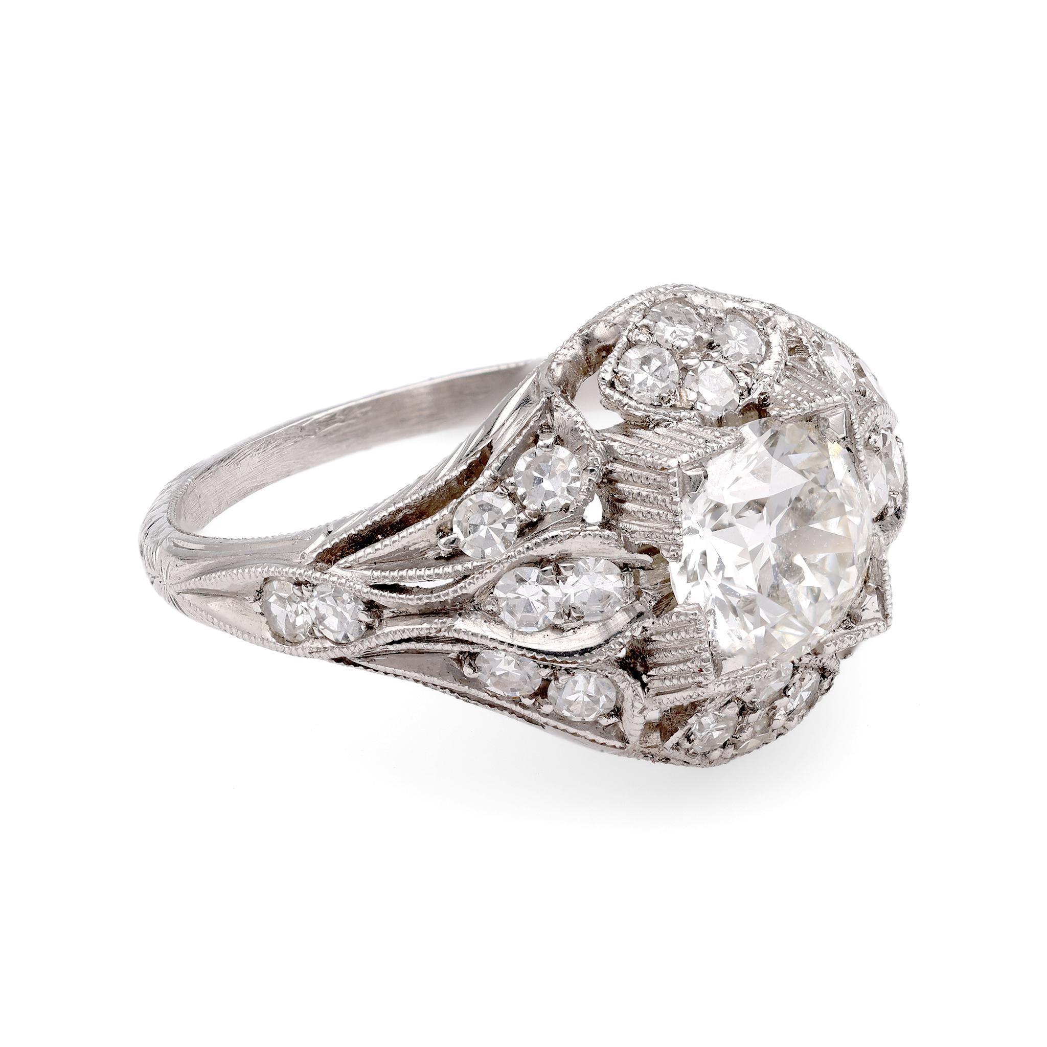 Edwardian-Inspired Diamond Ring In Excellent Condition For Sale In Beverly Hills, CA