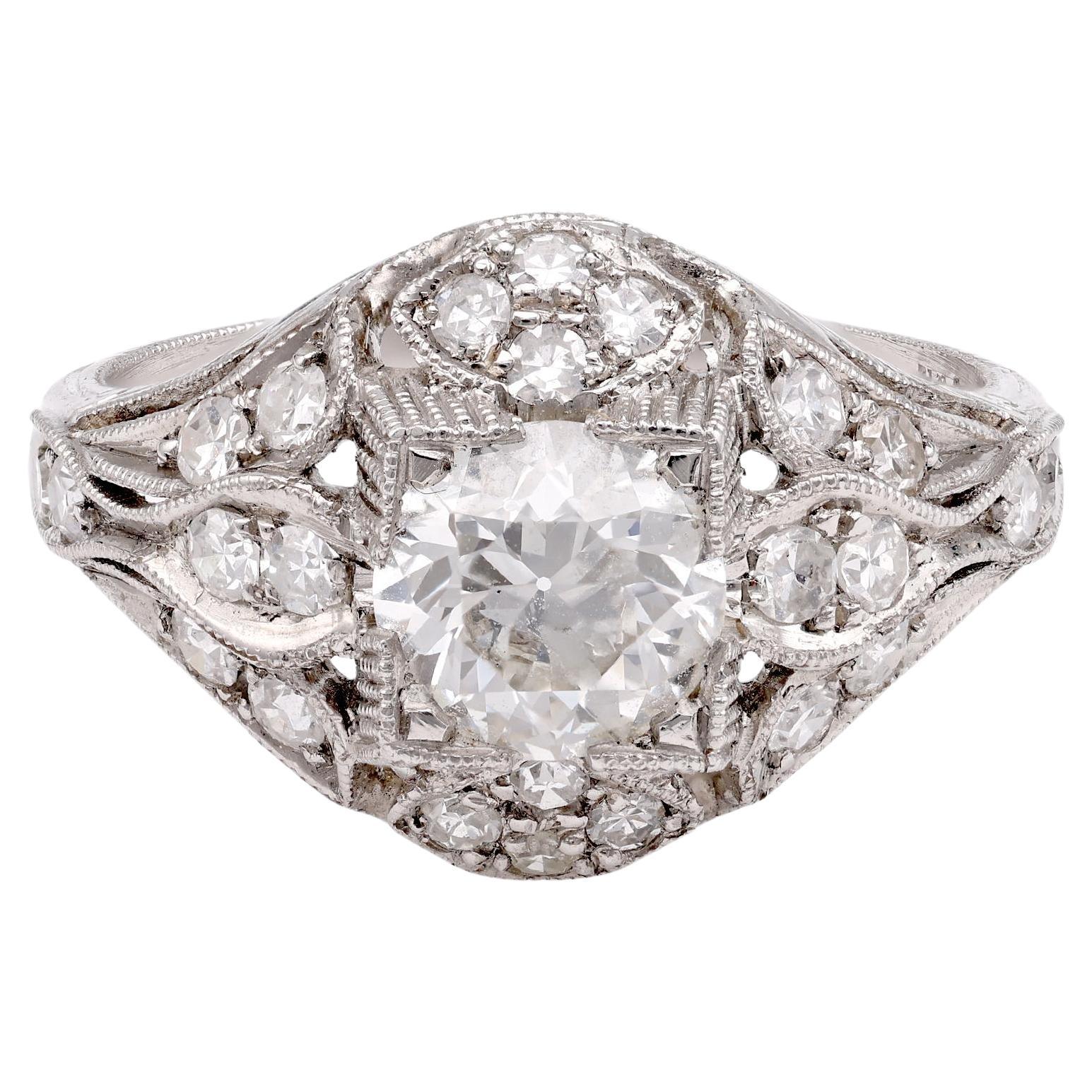 Edwardian-Inspired Diamond Ring For Sale