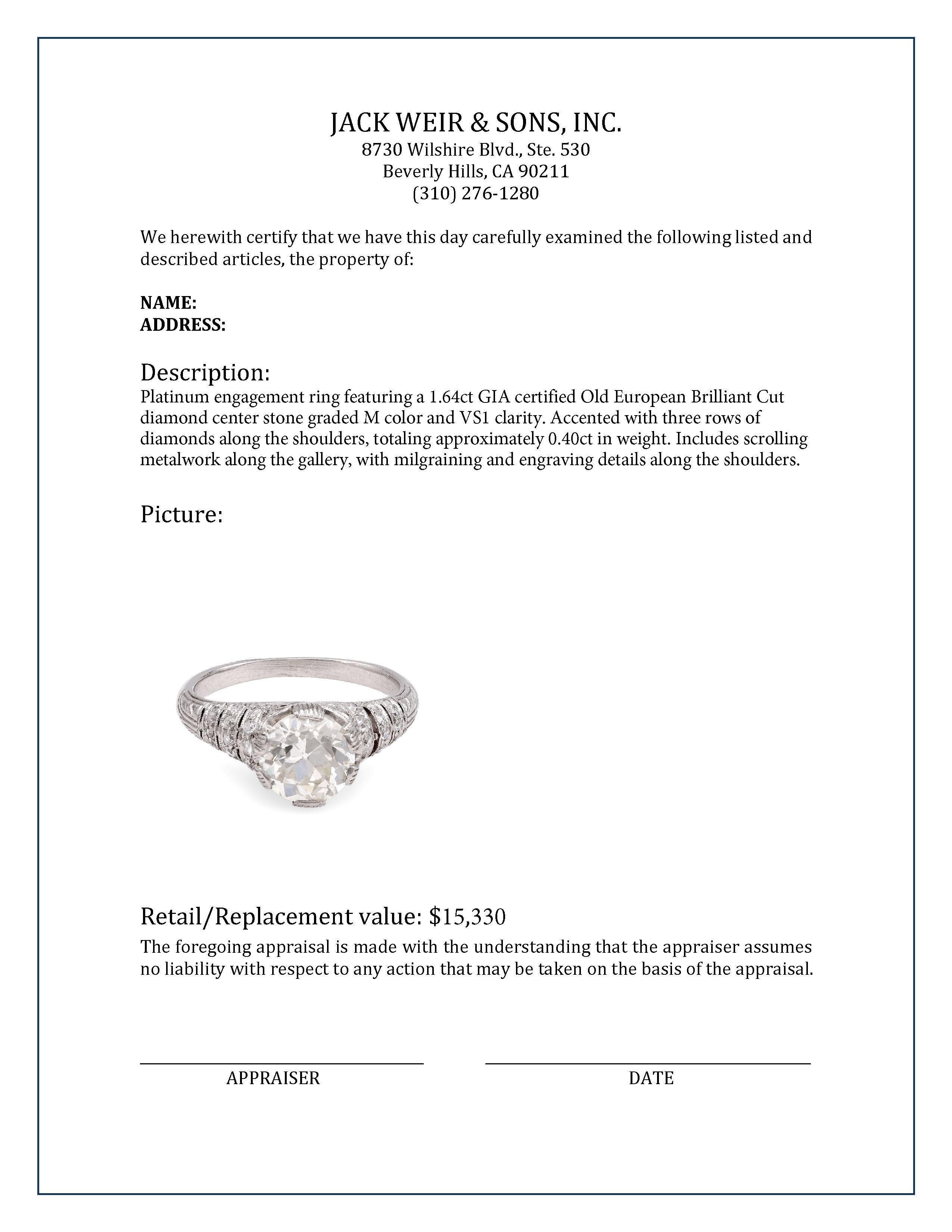 Edwardian-Inspired Platinum Diamond Ring For Sale 1