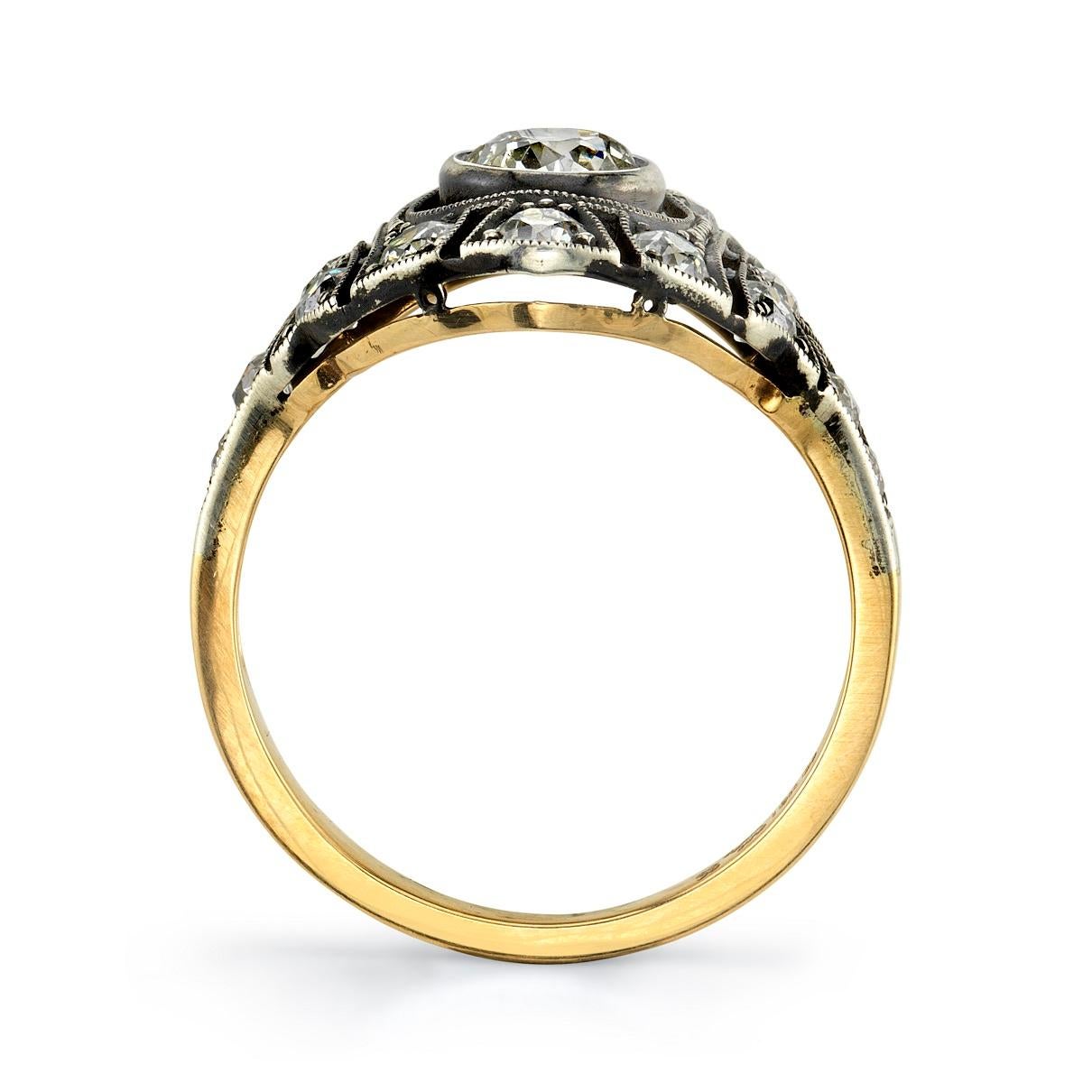 Old European Cut Edwardian Inspired Two-Toned Ring